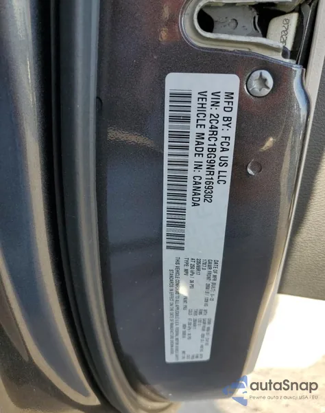 2022 Chrysler Pacifica Touring L from USA, damaged, VIN 2C4RC1BG9NR169302